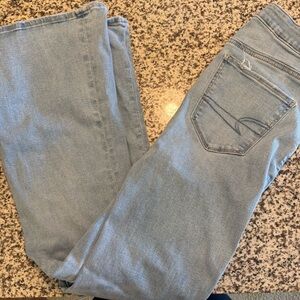 American Eagle High Waisted Flare Light Blue Jeans